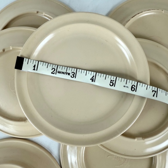 8 Retro MCM Melamine Side Plates by GET Beige 6.5in Unbreakable Dishwasher Safe - Picture 6 of 10